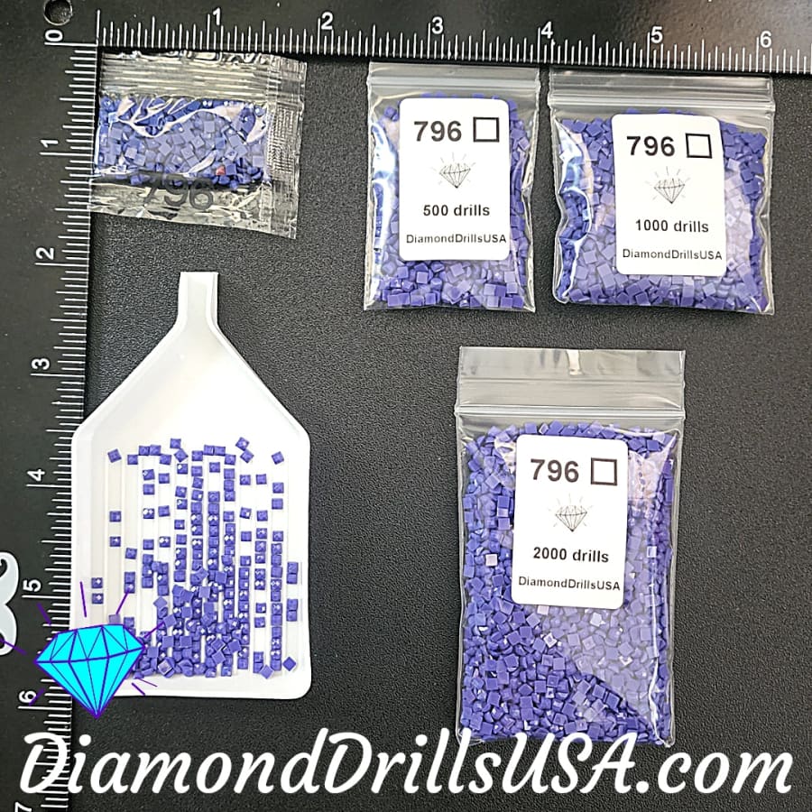 DMC 796 SQUARE 5D Diamond Painting Drills Beads DMC 796 Dark
