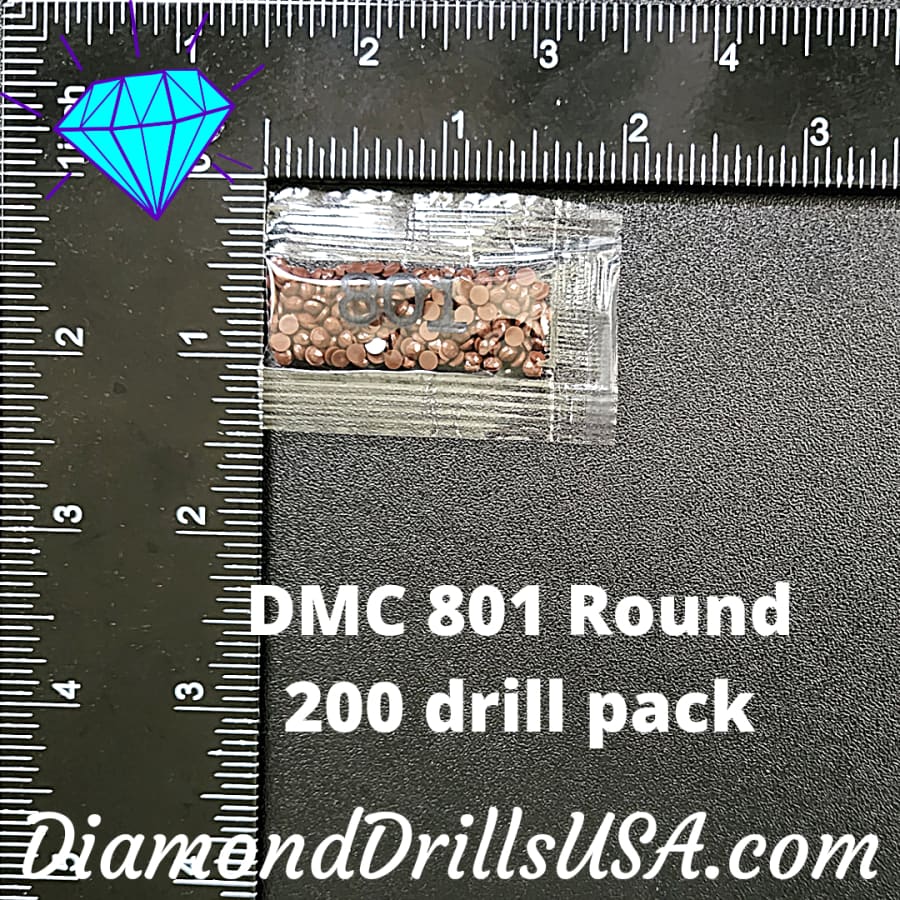 DMC 801 ROUND 5D Diamond Painting Drills Beads DMC 801 Dark