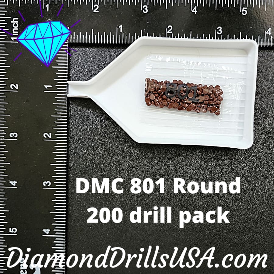 DMC 801 ROUND 5D Diamond Painting Drills Beads DMC 801 Dark