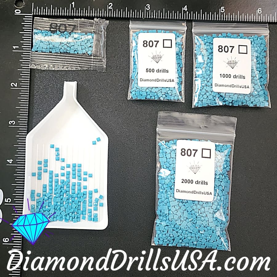 DMC 807 SQUARE 5D Diamond Painting Drills Beads DMC 807