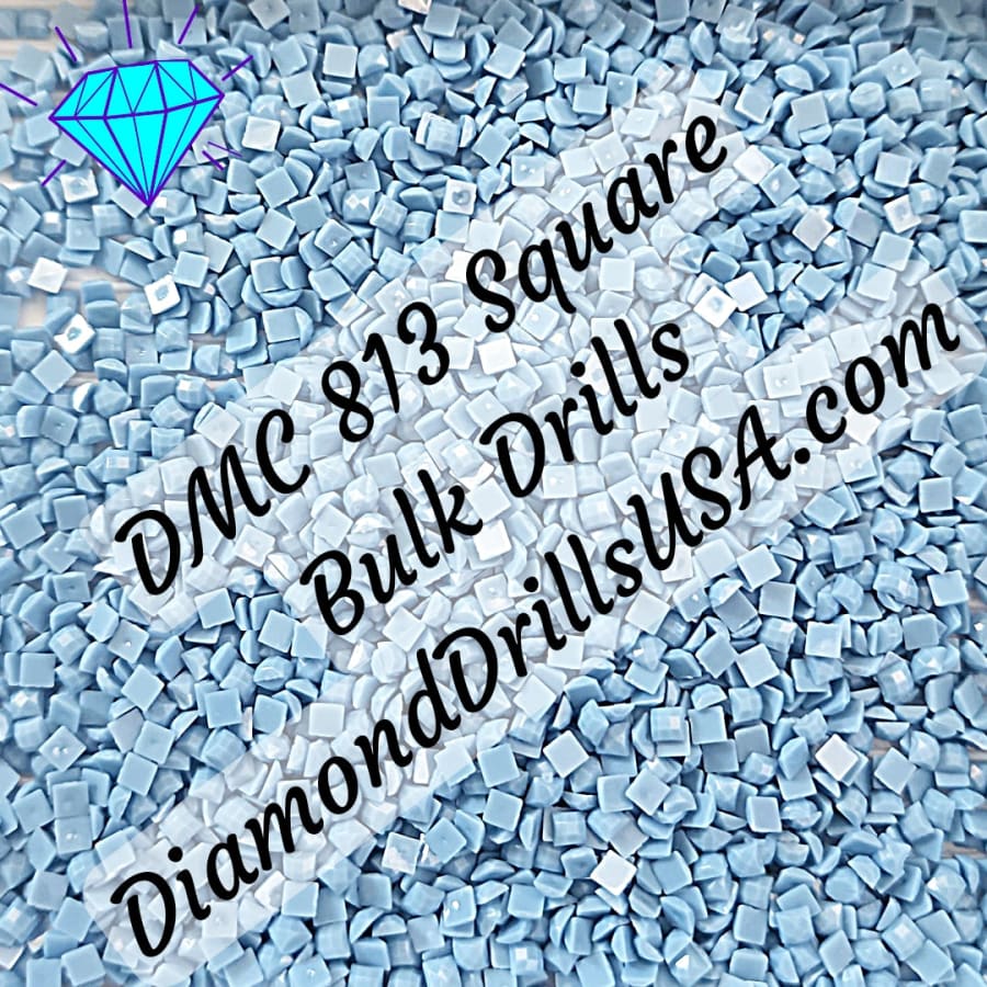 DMC 813 SQUARE 5D Diamond Painting Drills Beads DMC 813