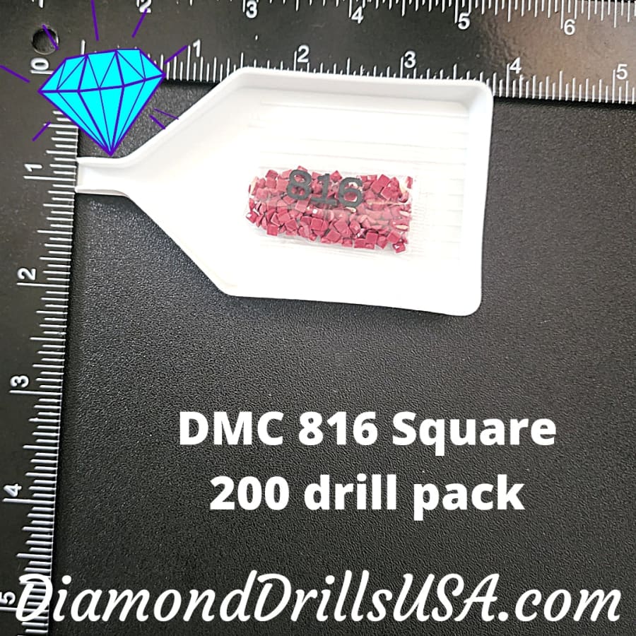 DMC 816 SQUARE 5D Diamond Painting Drills Beads DMC 816