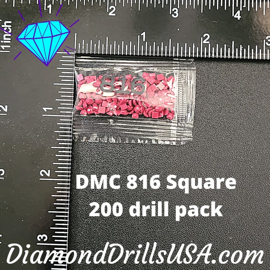 DMC 816 SQUARE 5D Diamond Painting Drills Beads DMC 816