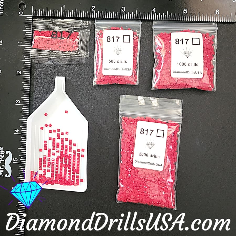 DMC 817 SQUARE 5D Diamond Painting Drills Beads DMC 817 Very