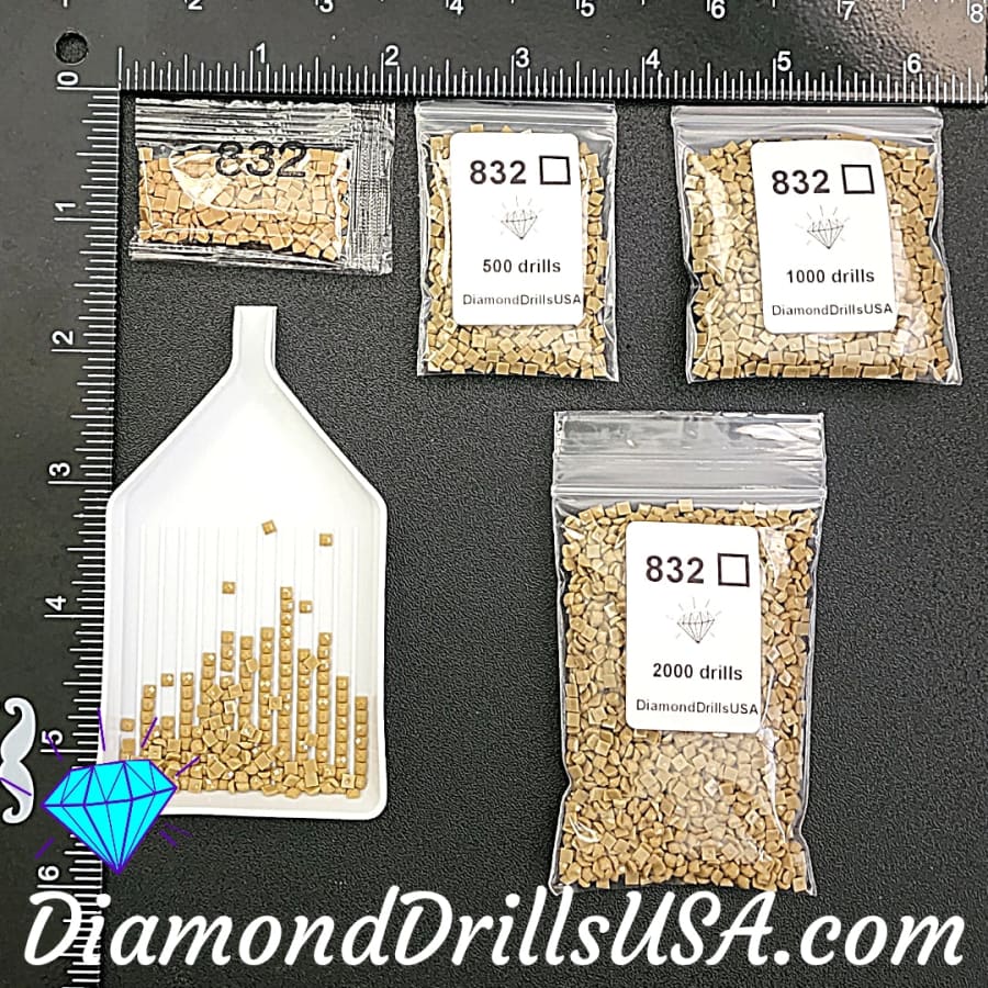 DMC 832 SQUARE 5D Diamond Painting Drills Beads DMC 832