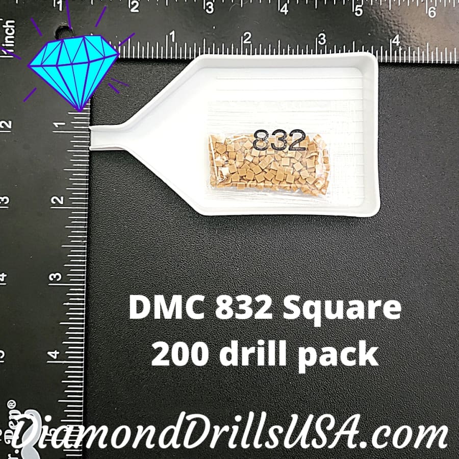 DMC 832 SQUARE 5D Diamond Painting Drills Beads DMC 832