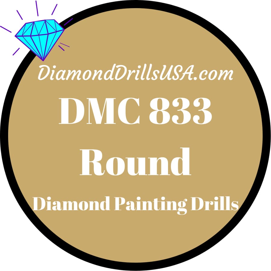 DMC 833 ROUND 5D Diamond Painting Drills Beads DMC 833 Light
