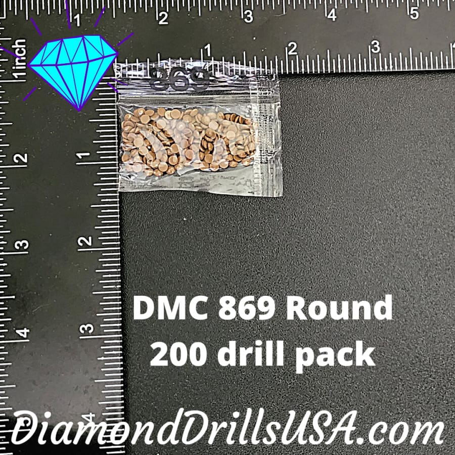 DMC 869 ROUND 5D Diamond Painting Drills DMC 869 Very Dark