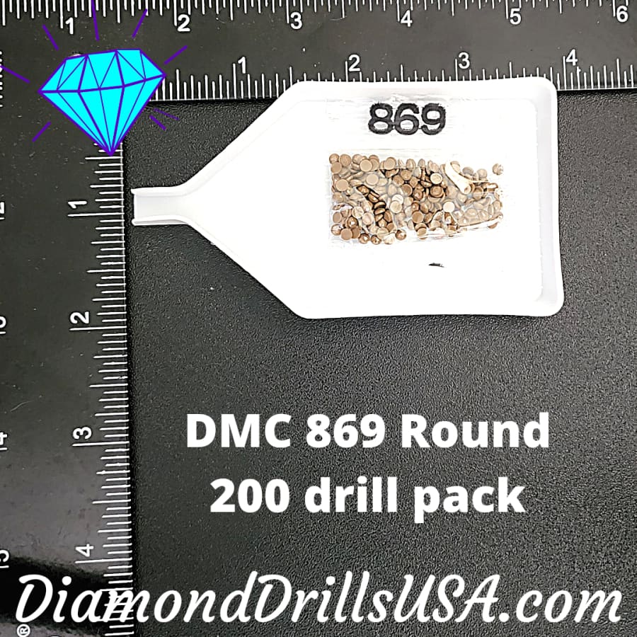 DMC 869 ROUND 5D Diamond Painting Drills DMC 869 Very Dark