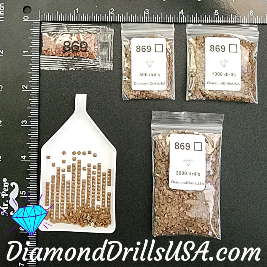 DMC 869 SQUARE 5D Diamond Painting Drills DMC 869 Very Dark