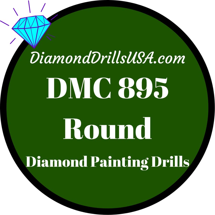 DMC 895 ROUND 5D Diamond Painting Drills Beads DMC 895 Very