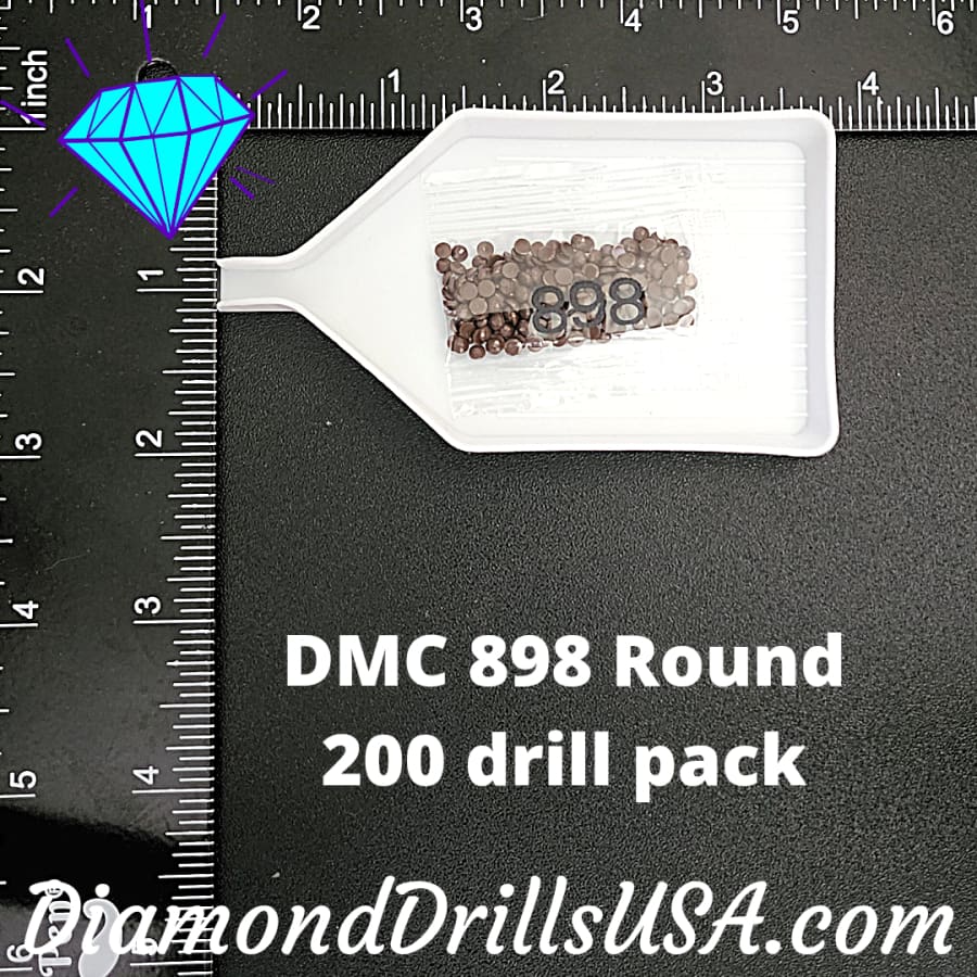DMC 898 ROUND 5D Diamond Painting Drills Beads DMC 898 Very