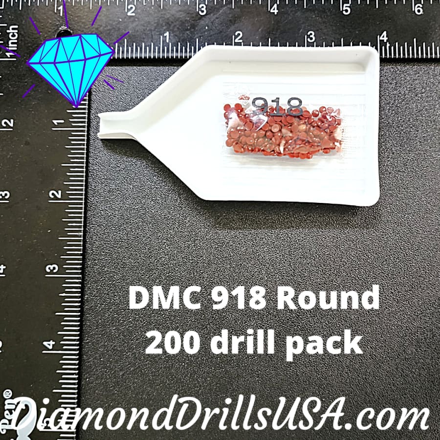 DMC 918 ROUND 5D Diamond Painting Drills Beads DMC 918 Dark