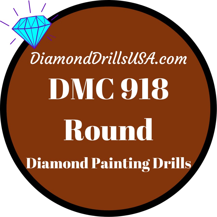 DMC 918 ROUND 5D Diamond Painting Drills Beads DMC 918 Dark