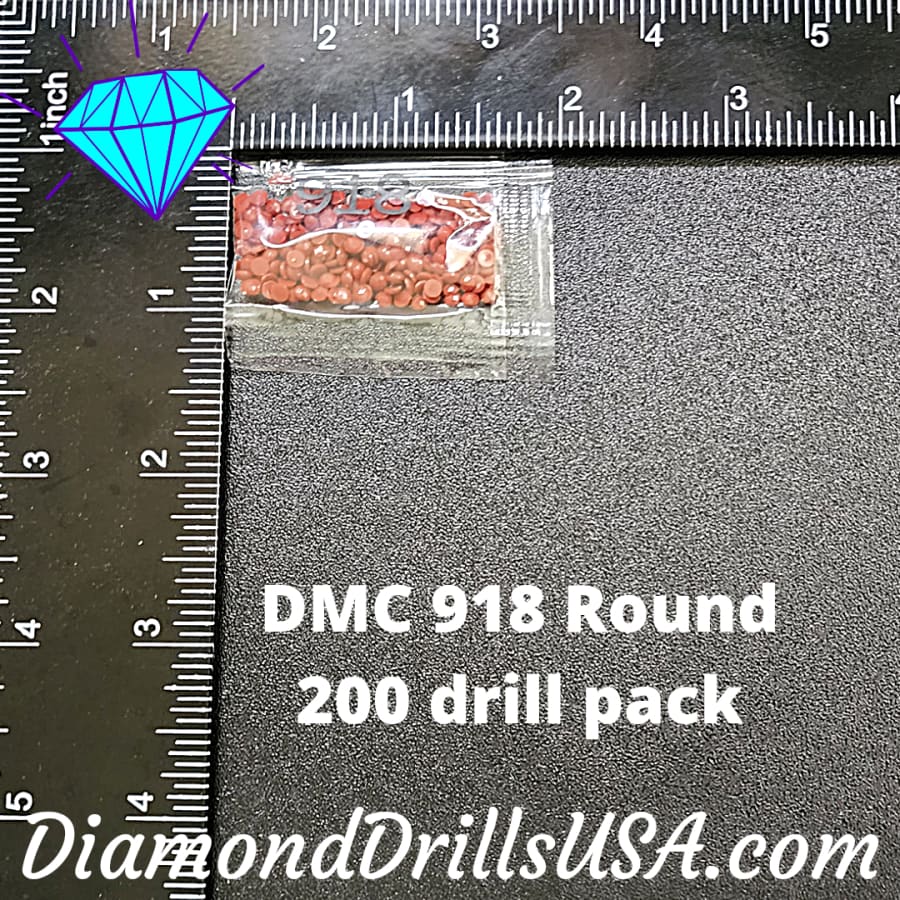DMC 918 ROUND 5D Diamond Painting Drills Beads DMC 918 Dark