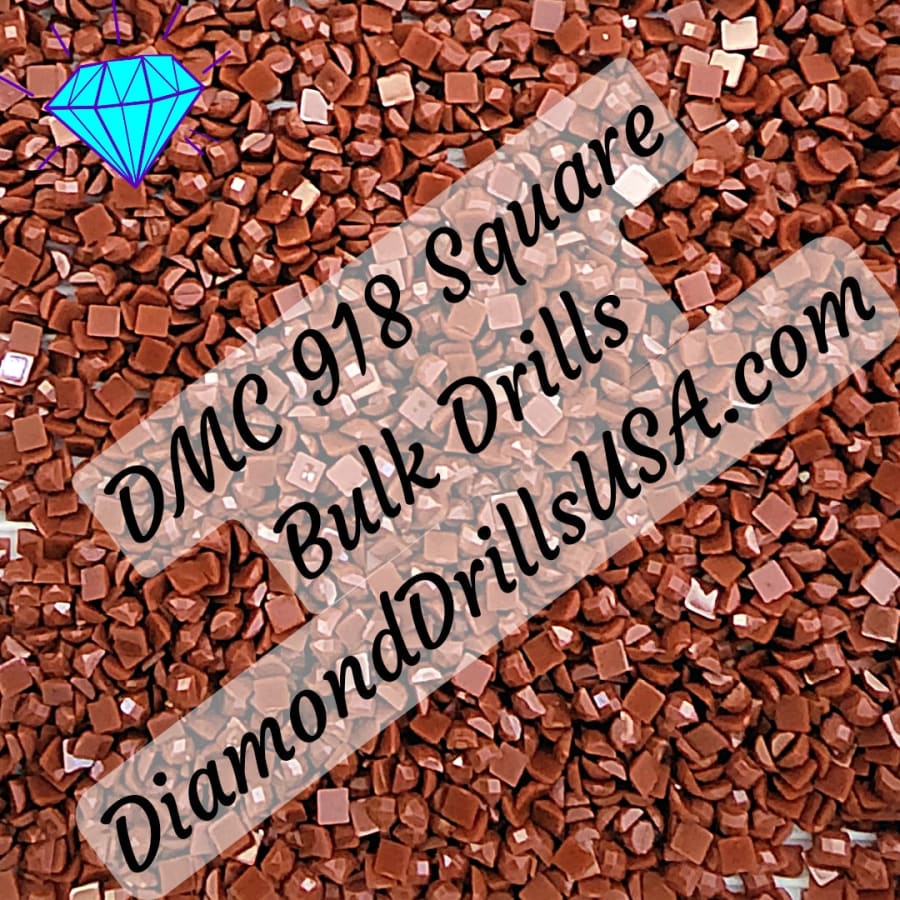 DMC 918 SQUARE 5D Diamond Painting Drills Beads DMC 918 Dark