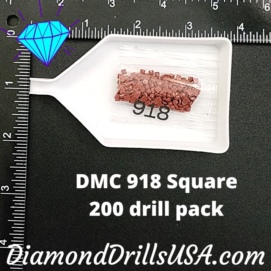 DMC 918 SQUARE 5D Diamond Painting Drills Beads DMC 918 Dark