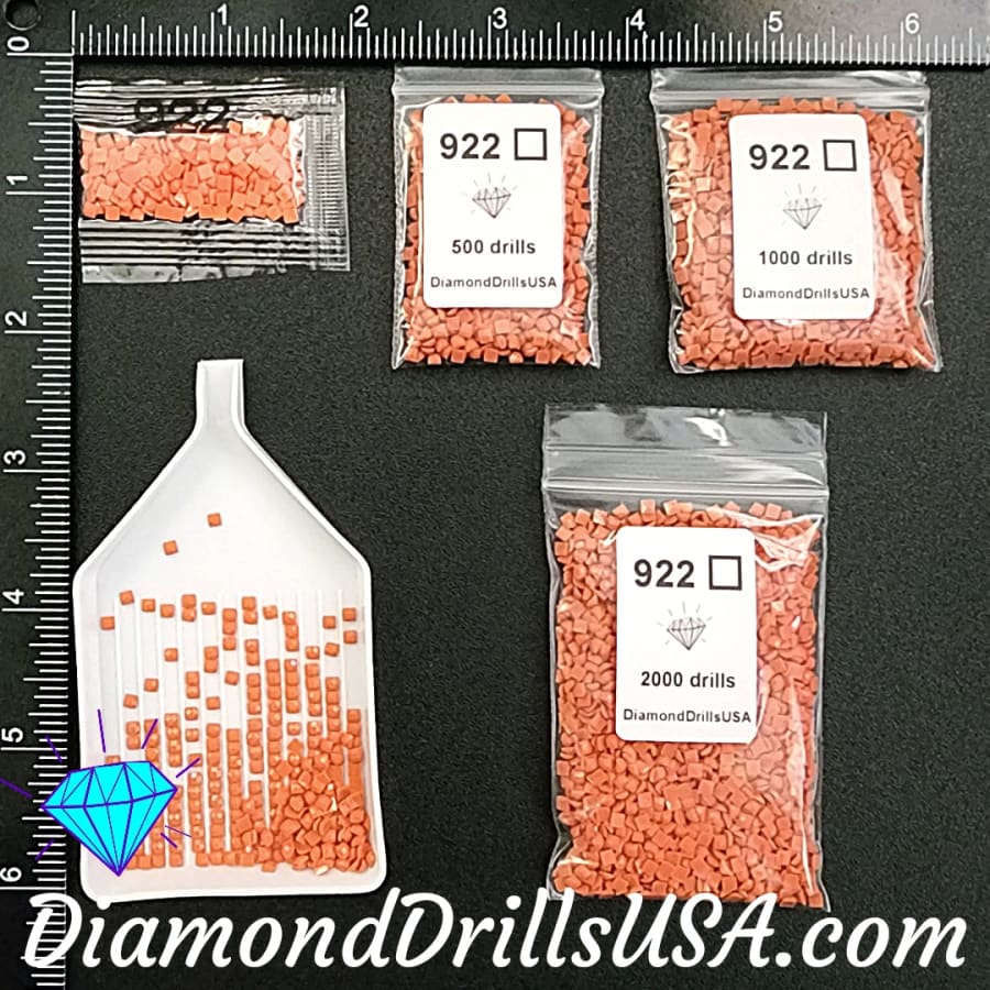 DMC 922 SQUARE 5D Diamond Painting Drills DMC 922 Light