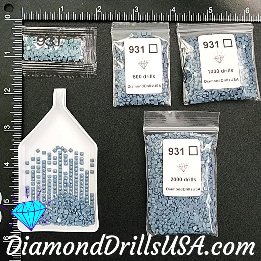 DMC 931 SQUARE 5D Diamond Painting Drills Beads DMC 931