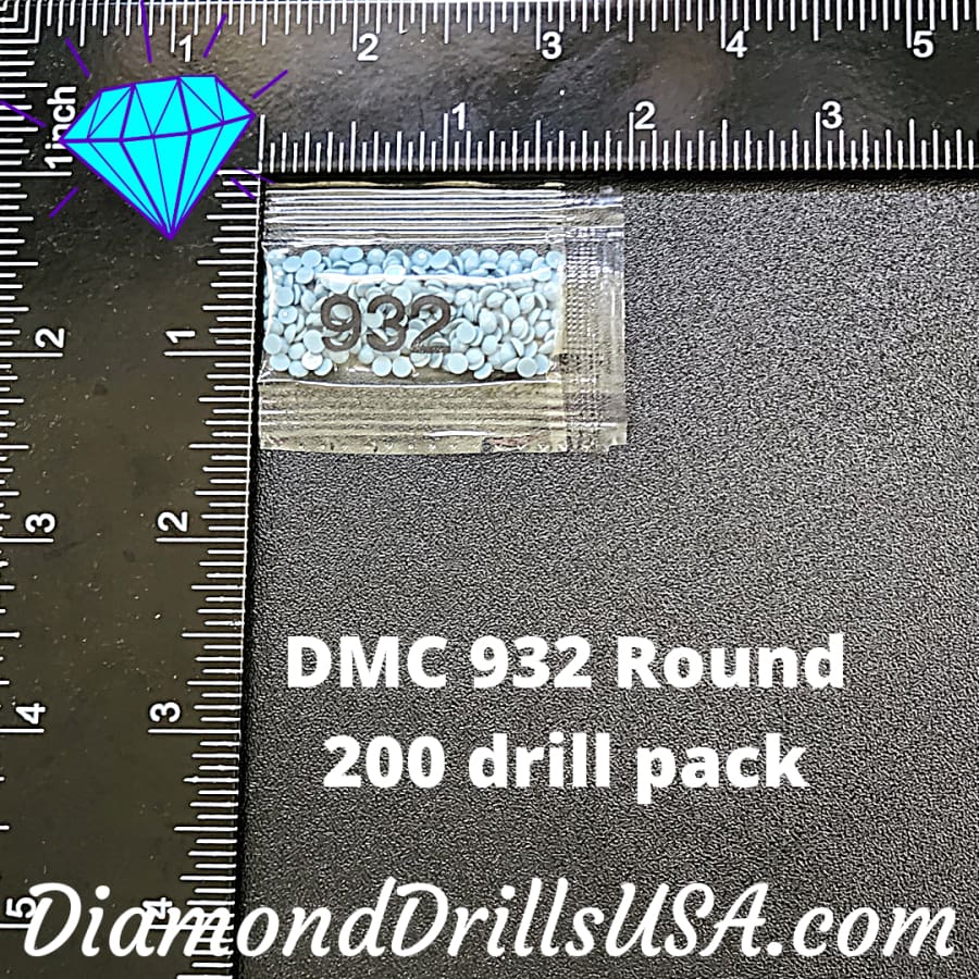 DMC 932 ROUND 5D Diamond Painting Drills Beads DMC 932 Light