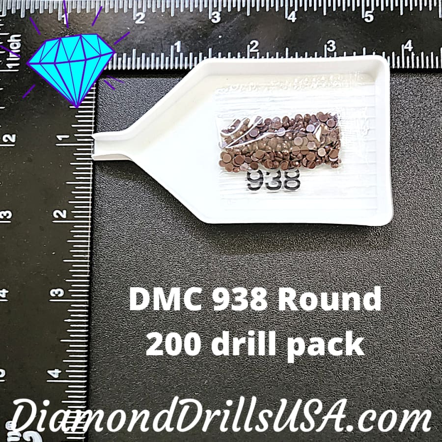 DMC 938 ROUND 5D Diamond Painting Drills Beads DMC 938 Ultra