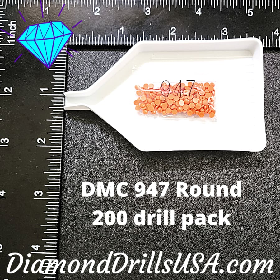 DMC 947 ROUND 5D Diamond Painting Drills Beads DMC 947 Burnt