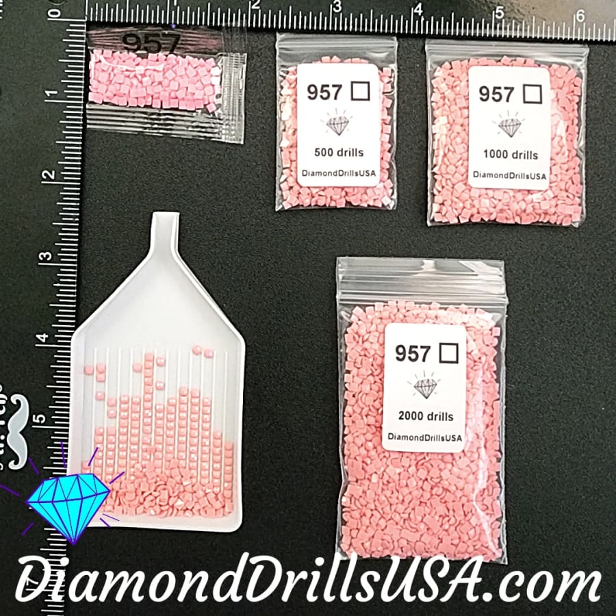 DMC 957 SQUARE 5D Diamond Painting Drills Beads DMC 957 Pale