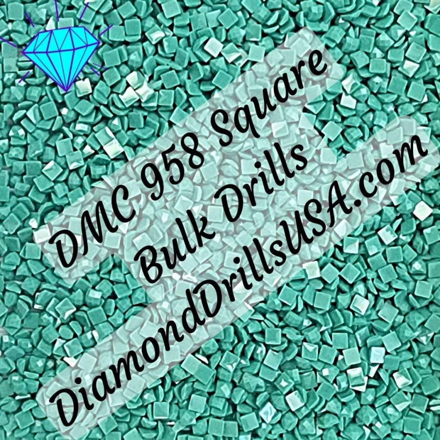 DMC 958 SQUARE 5D Diamond Painting Drills Beads DMC 958 Dark