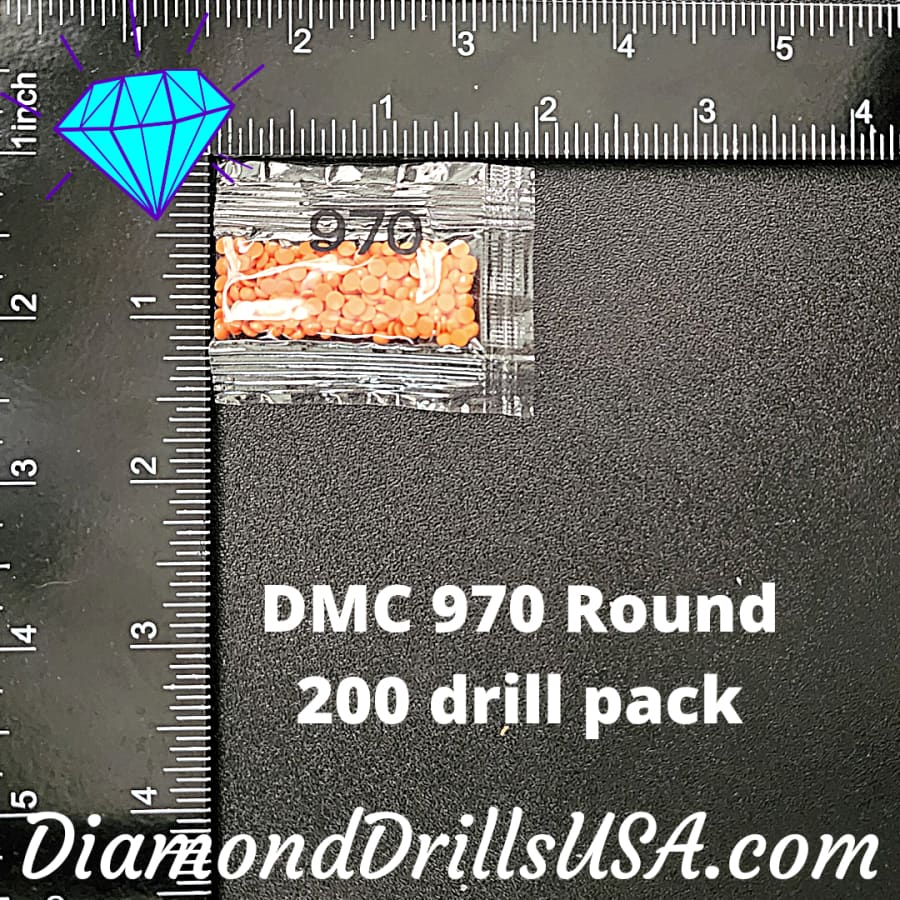 DMC 970 ROUND 5D Diamond Painting Drills Beads DMC 970 Light