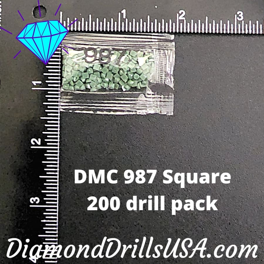 DMC 987 SQUARE 5D Diamond Painting Drills Beads DMC 987 Dark
