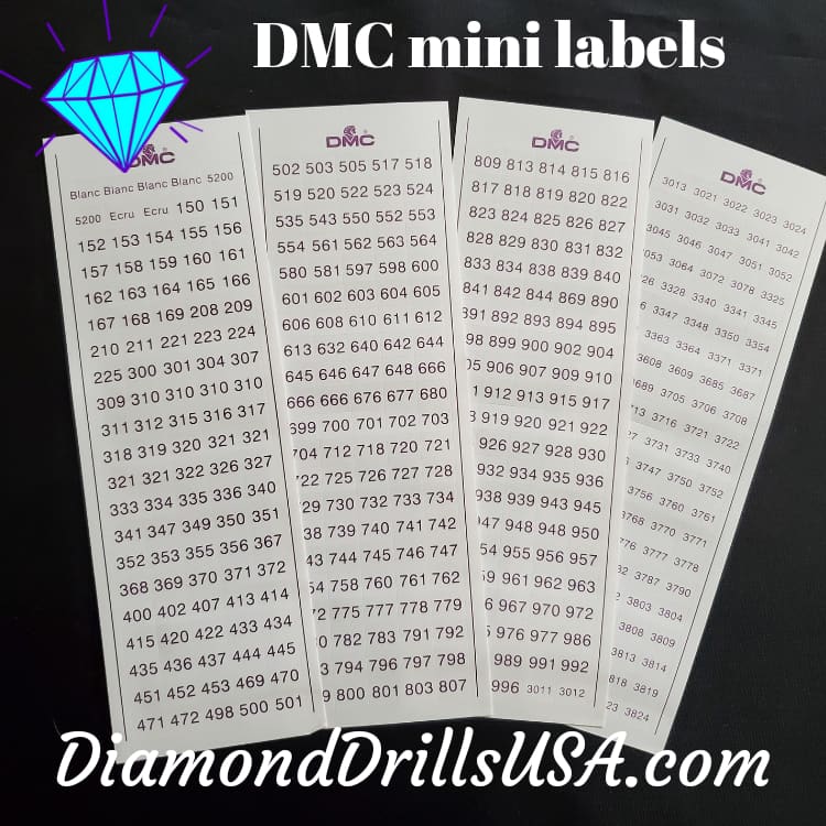 DMC Diamond Painting Labels, Color Coordinated DMC Stickers for Diamond  Painting Containers, Organization, & Storage for Leftover Drills 