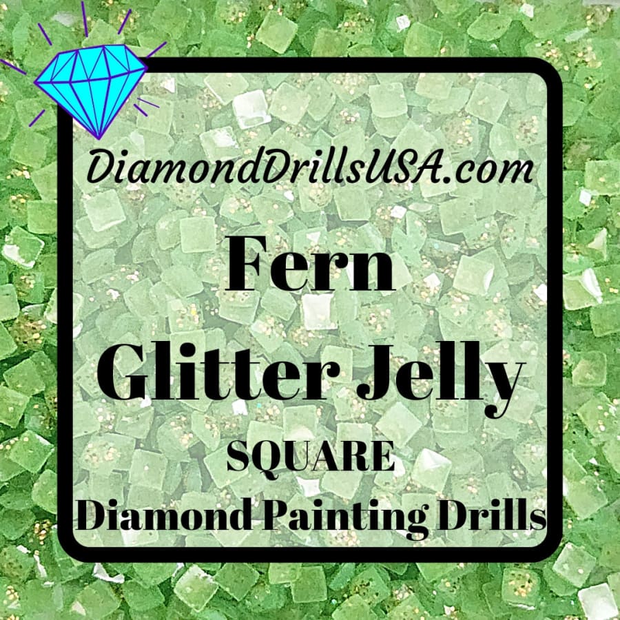 Fern Jelly Glitter SQUARE Diamond Painting Drills Green 21