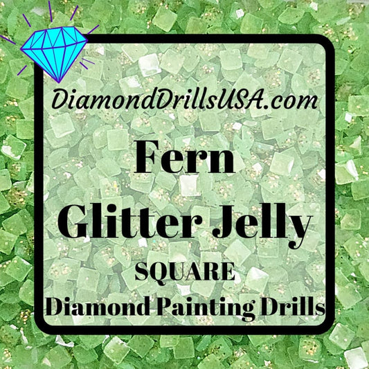 Fern Jelly Glitter SQUARE Diamond Painting Drills Green 21
