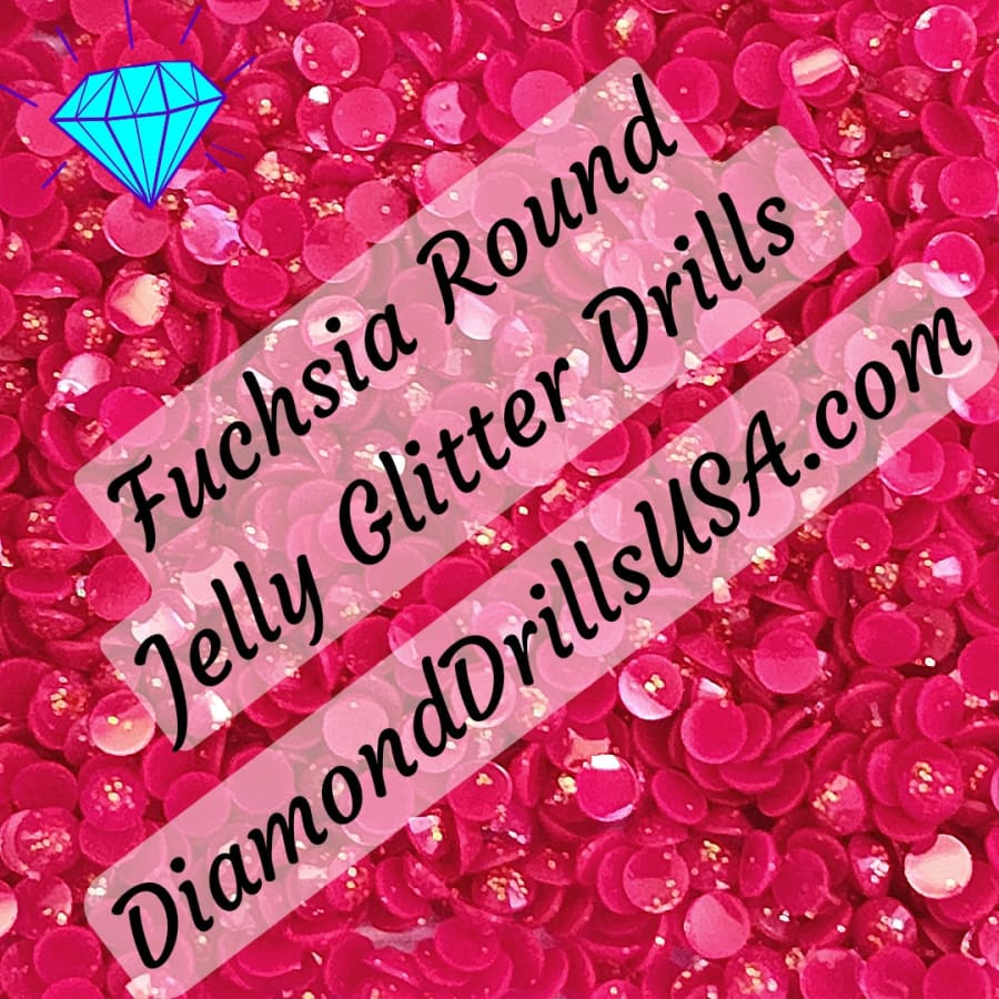 Fuchsia Jelly Glitter ROUND Diamond Painting Drills Pink 23