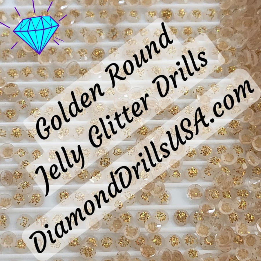 Golden Jelly Glitter ROUND Diamond Painting Drills 01 Bulk -