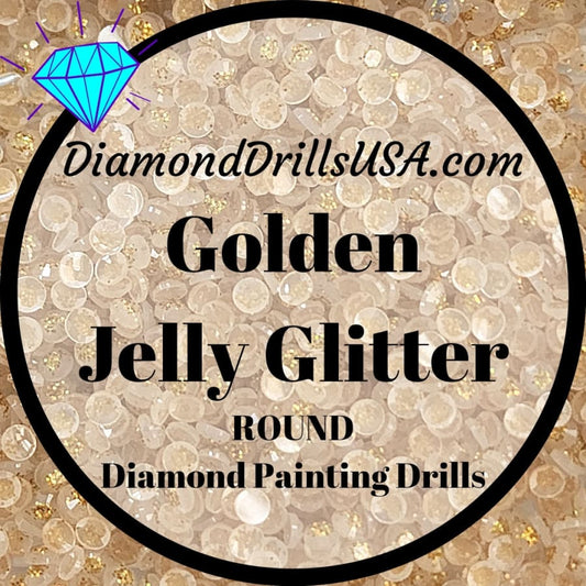 Golden Jelly Glitter ROUND Diamond Painting Drills 01 Bulk -