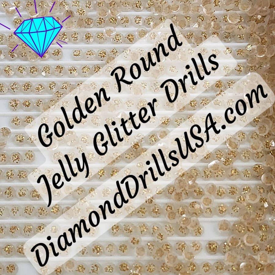 Golden Jelly Glitter ROUND Diamond Painting Drills 01 Bulk -