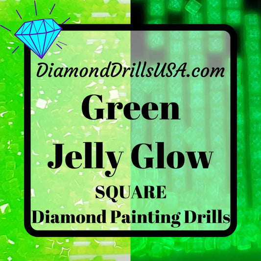 Green Jelly SQUARE GLOW in the Dark UV 5D Diamond Painting
