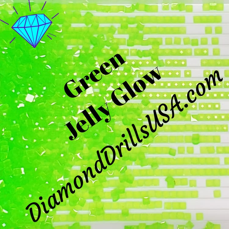 Green Jelly SQUARE GLOW in the Dark UV 5D Diamond Painting