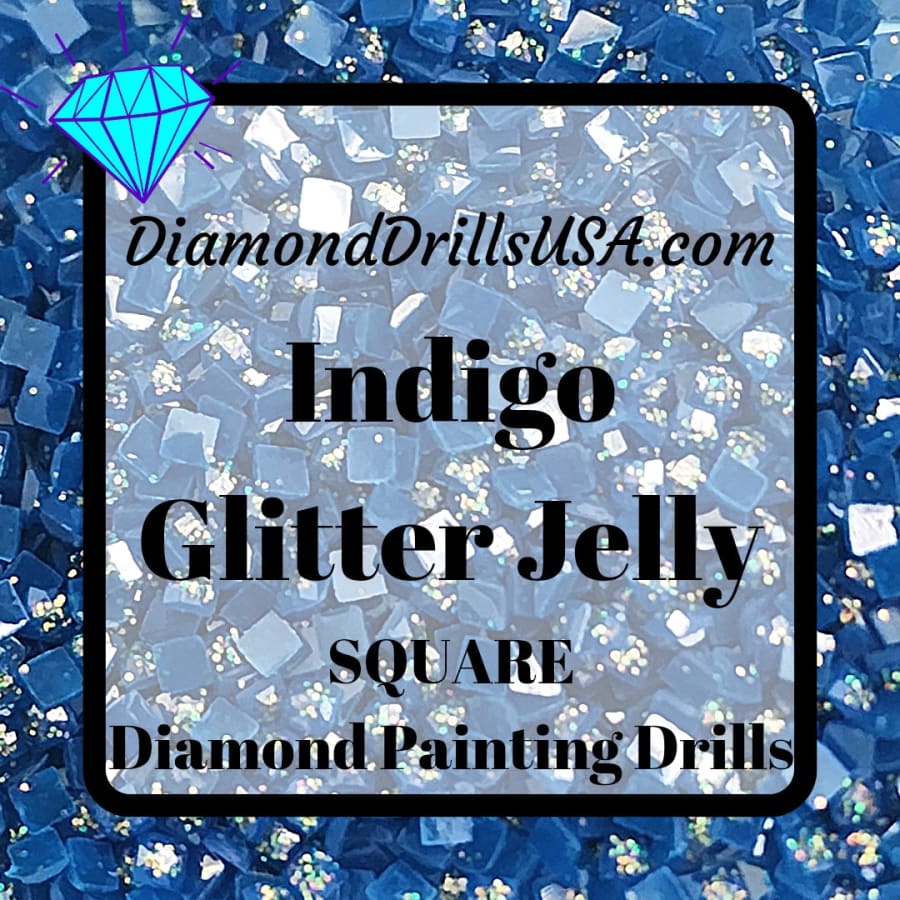 Indigo Jelly Glitter SQUARE Diamond Painting Drills Blue 18