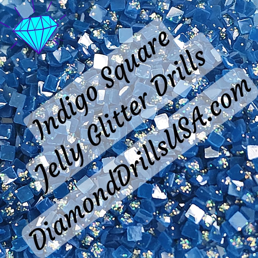 Indigo Jelly Glitter SQUARE Diamond Painting Drills Blue 18