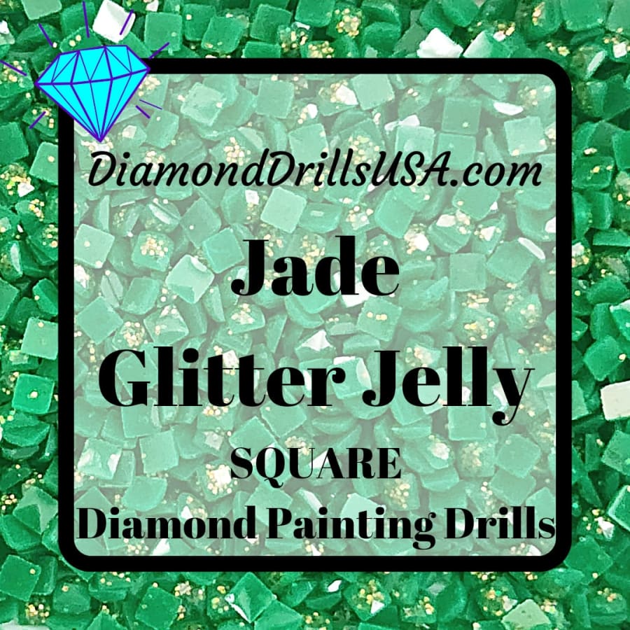 Jade Jelly Glitter SQUARE Diamond Painting Drills Green 28
