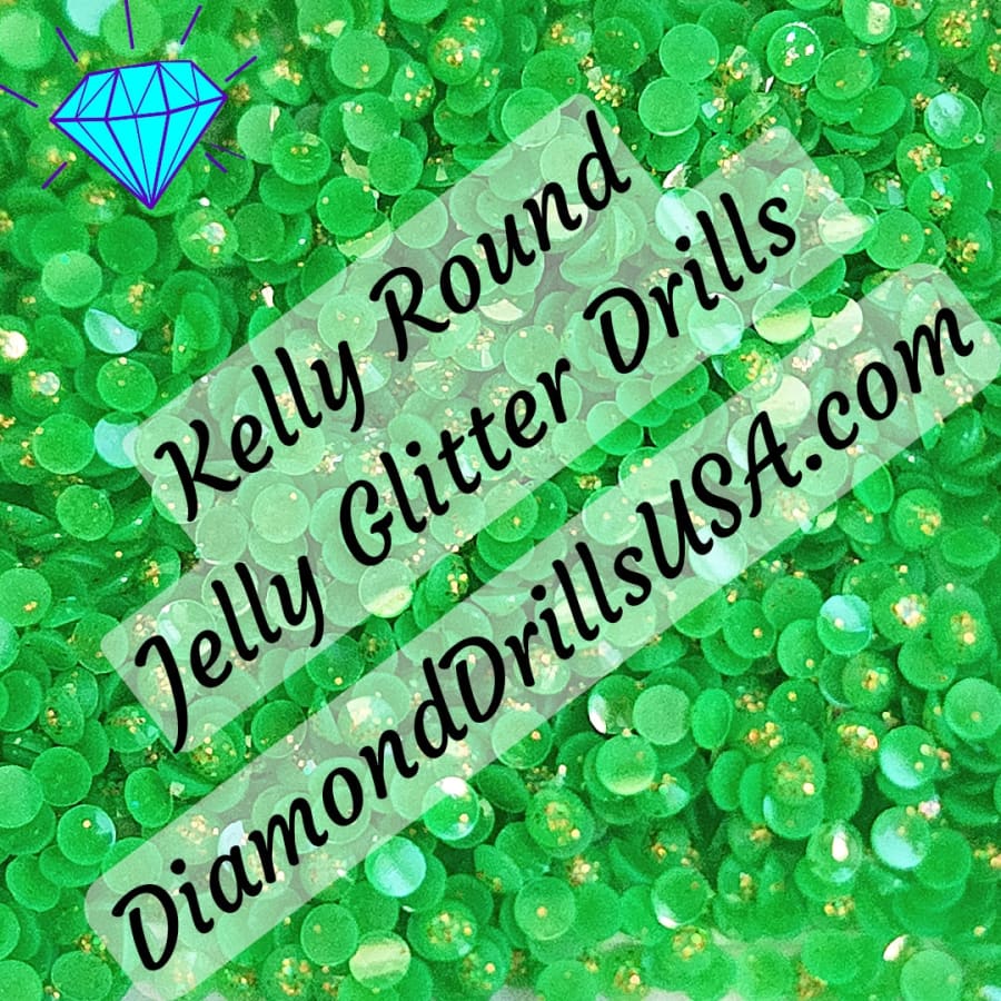Kelly Jelly Glitter ROUND Diamond Painting Drills Green 22
