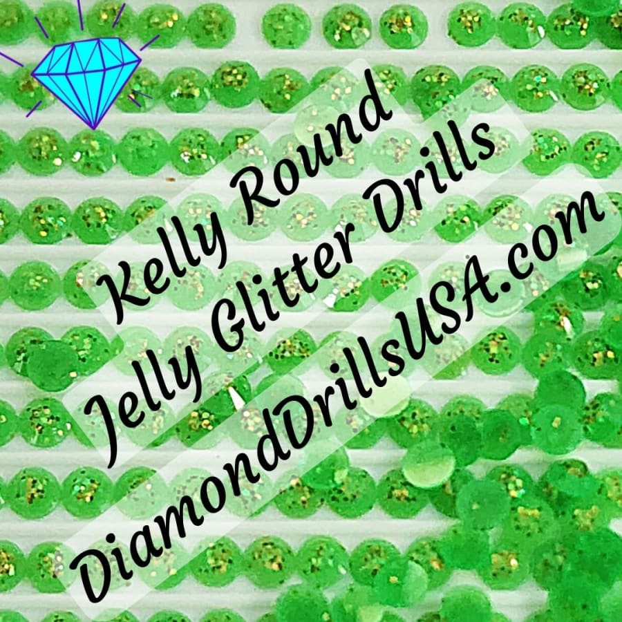 Kelly Jelly Glitter ROUND Diamond Painting Drills Green 22