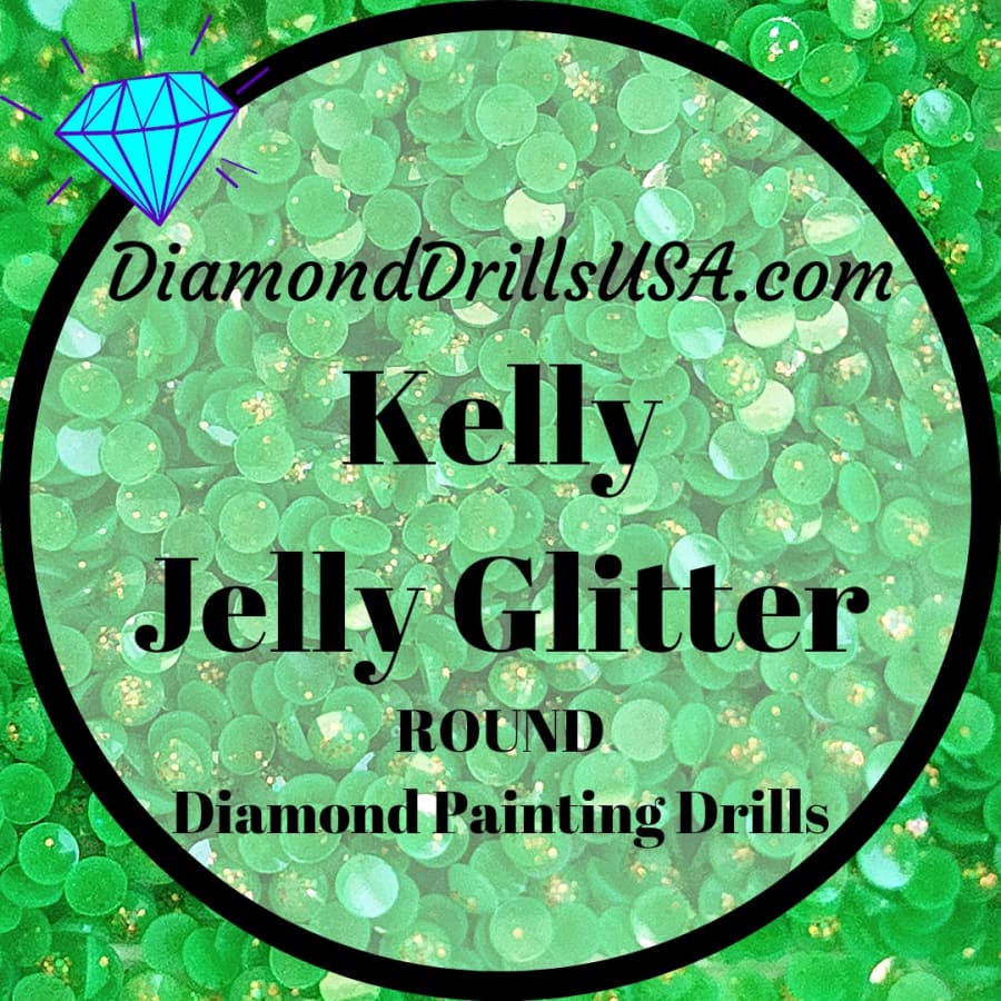 Kelly Jelly Glitter ROUND Diamond Painting Drills Green 22