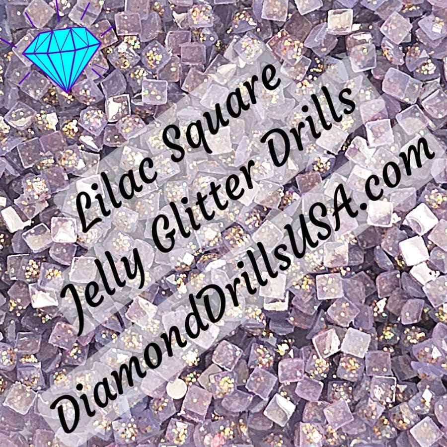 Lilac Jelly Glitter SQUARE Diamond Painting Drills Light
