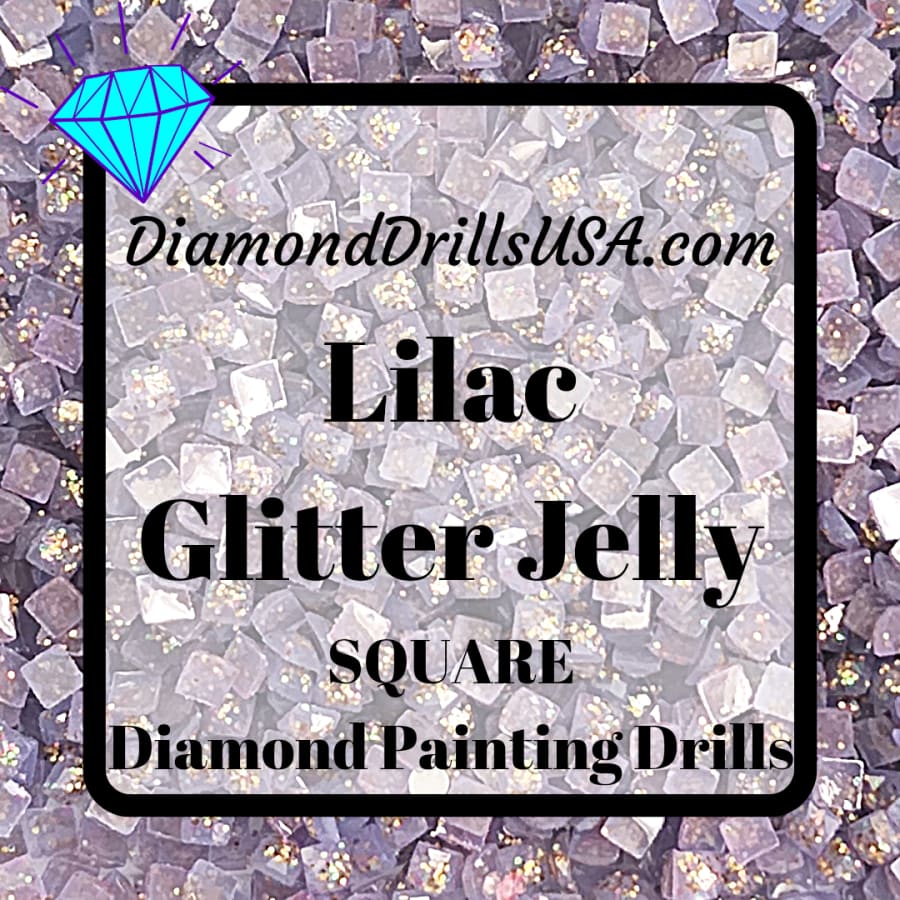 Lilac Jelly Glitter SQUARE Diamond Painting Drills Light