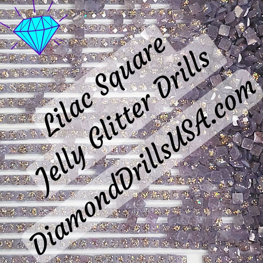 Lilac Jelly Glitter SQUARE Diamond Painting Drills Light