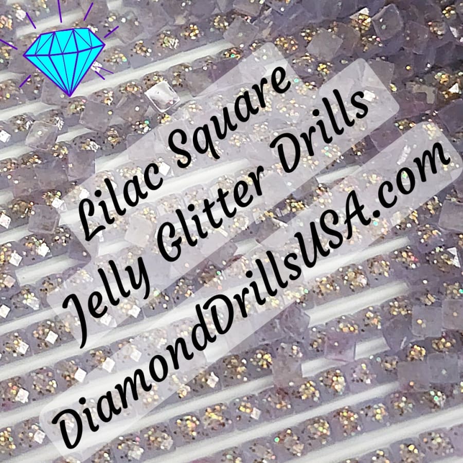 Lilac Jelly Glitter SQUARE Diamond Painting Drills Light