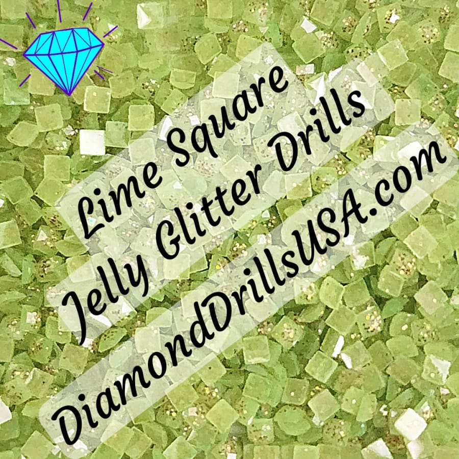 Lime Jelly Glitter SQUARE Diamond Painting Drills Green 08